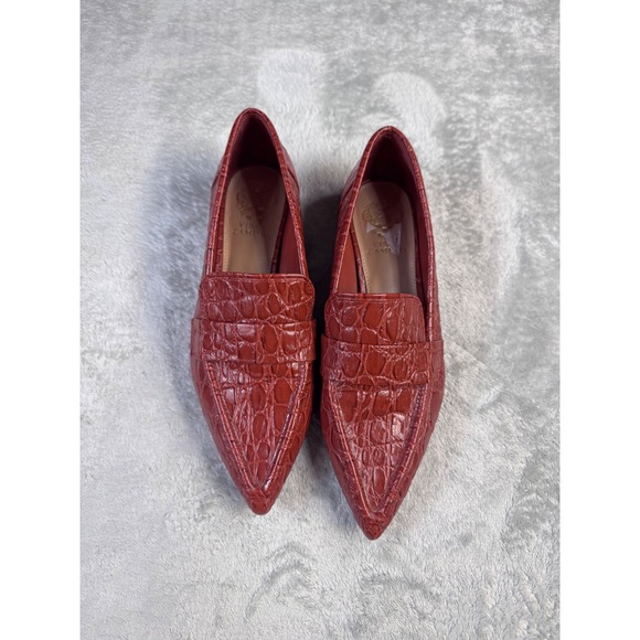 Vince Camuto Shoes - Vince Camuto Women Red Croc Embossed Pointed Toe Penny Loafers Size 6.5M